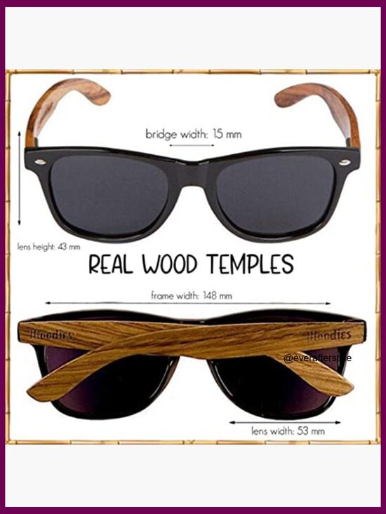 Wood Frame Polarized Sunglasses with UV Protection for Men and Women main image 4